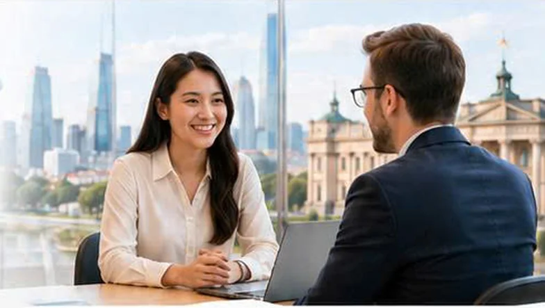 Chuyên gia tư vấn trò chuyện với ứng viên